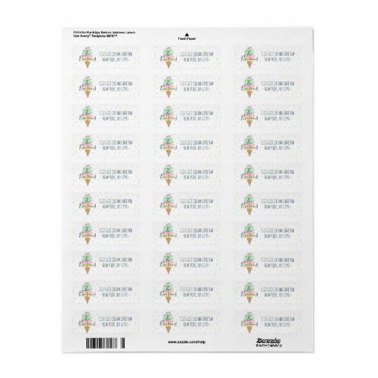 Ice Cream retouradres Sticker labels (Full Sheet)