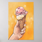 Ice Cream Retro Artwork Poster (Voorkant)