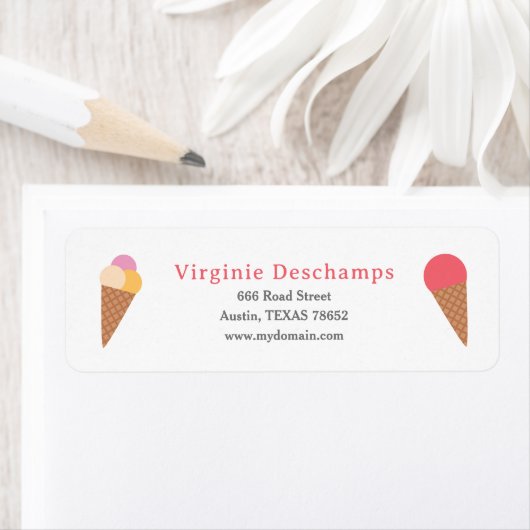 Ice Cream Return-adreslabel Etiket (Insitu)