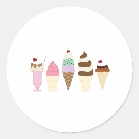 Ice Cream Ronde Sticker (Voorkant)