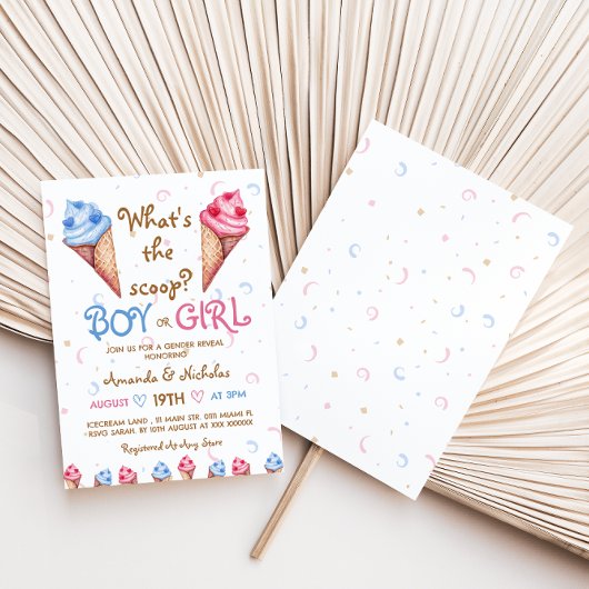 Ice Cream Roze Blauw Zomer Geslacht onthullen Kaart