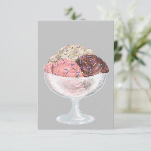 Ice Cream RSVP Kaartje (Staand voorkant)