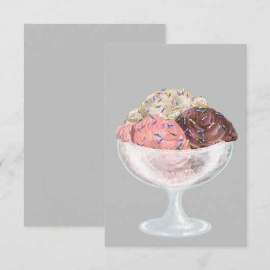 Ice Cream RSVP Kaartje (Voorkant / Achterkant)