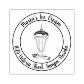 Ice Cream Rubber Stamp Retunr Adres Rubberstempel (Afrduk)