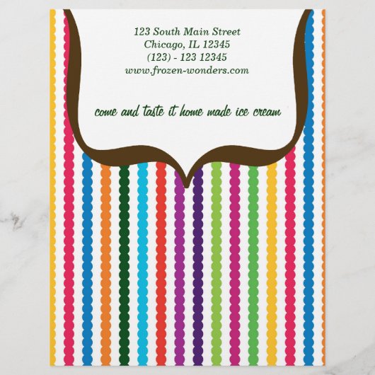 Ice Cream salon Flyer (Achterkant)