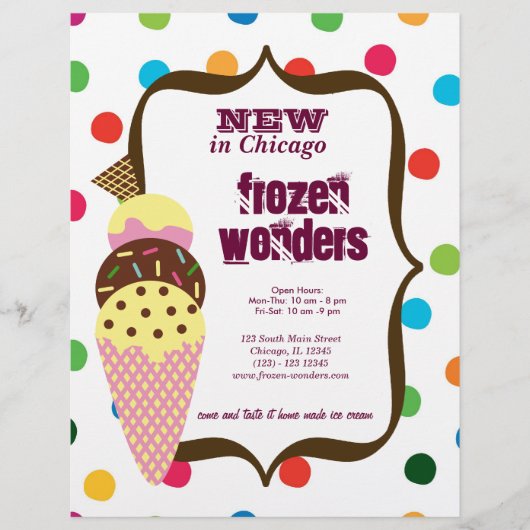 Ice Cream salon Flyer (Voorkant)