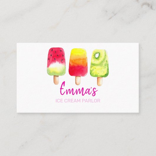 Ice Cream salon van party shop event food van Visitekaartje (Voorkant)