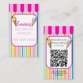 Ice Cream salon van party shop event food van Visitekaartje (Voorkant / Achterkant)