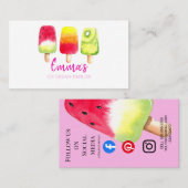 Ice Cream salon van party shop event food van Visitekaartje (Voorkant / Achterkant)