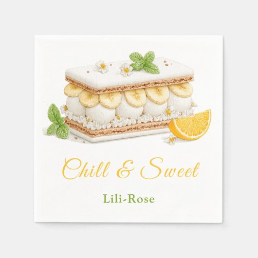 Ice Cream Sandwich Day Waterverf Servet (Voorkant)