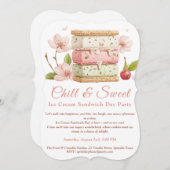 Ice Cream Sandwich Day Waterverf Uitnodiging (Voorkant / Achterkant)
