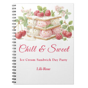 Ice Cream Sandwich Day Waterverf Uitnodiging Notitieboek
