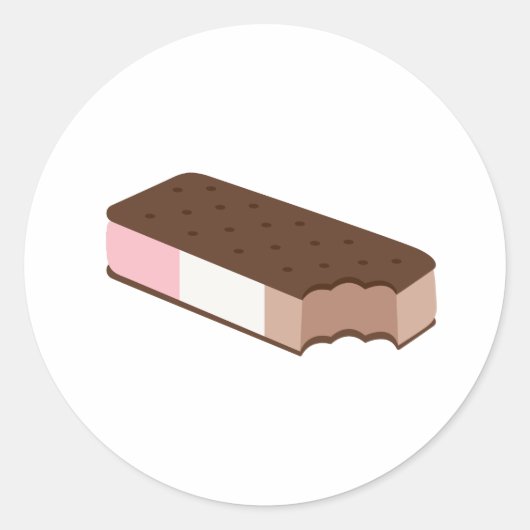 Ice Cream Sandwich Ronde Sticker (Voorkant)