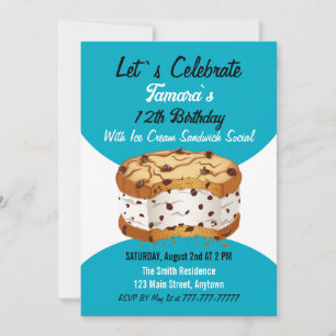 Ice Cream Sandwich Sociale Verjaardag Viering Kaart