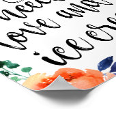 Ice Cream Sation 8x10 Floral Wedding Sign Poster (Hoek)