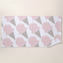 Ice Cream Schattige Aardbei roze handdoek