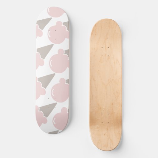 Ice Cream Schattige Aardbei roze handdoek Persoonlijk Skateboard (Voorkant)