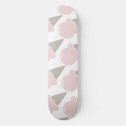 Ice Cream Schattige Aardbei roze handdoek Persoonlijk Skateboard (Voorkant)