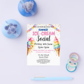 Ice-cream school Party fondsenwerving Flyer (Enkel)