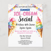Ice-cream school Party fondsenwerving Flyer (Voorkant)