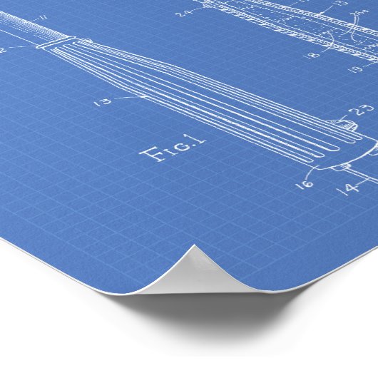 Ice Cream Scoop 1970 Patent Art Blueprint Poster (Hoek)