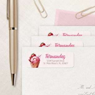 Ice Cream Scoop Adreslabel Etiket