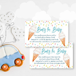 Ice cream scoop baby shower boek aanvraag informatiekaartje