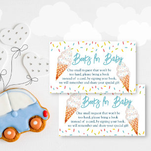 Ice cream scoop baby shower boek aanvraag informatiekaartje