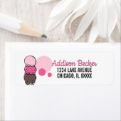 Ice Cream Scoop Birthday-adreslabel Etiket (Insitu)