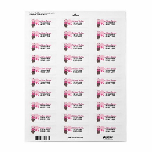 Ice Cream Scoop Birthday-adreslabel Etiket (Full Sheet)