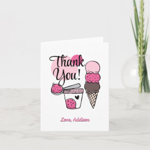 Ice Cream Scoop Birthday Party Hartelijk dank Bedankkaart