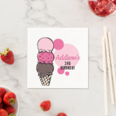 Ice Cream Scoop Birthday Party Paper Napkins Servet (Insitu)