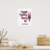 Ice Cream Scoop Birthday Party Poster (Keuken)