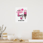 Ice Cream Scoop Birthday Party Poster (Keuken)