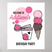 Ice Cream Scoop Birthday Party Poster (Voorkant)