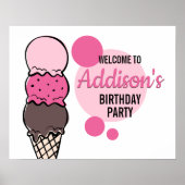 Ice Cream Scoop Birthday Party Poster (Voorkant)