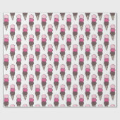Ice Cream Scoop Birthday Party Wrapping Paper Cadeaupapier (Vlak)
