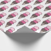 Ice Cream Scoop Birthday Party Wrapping Paper Cadeaupapier (Hoek)