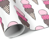 Ice Cream Scoop Birthday Party Wrapping Paper Cadeaupapier (Rol Hoek)