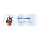 Ice Cream Scoop Boys Verjaardag Etiket (Voorkant)
