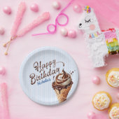 Ice Cream Scoop Boys Verjaardag Papieren Bordje (Feest)