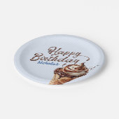 Ice Cream Scoop Boys Verjaardag Papieren Bordje (Gekanteld)