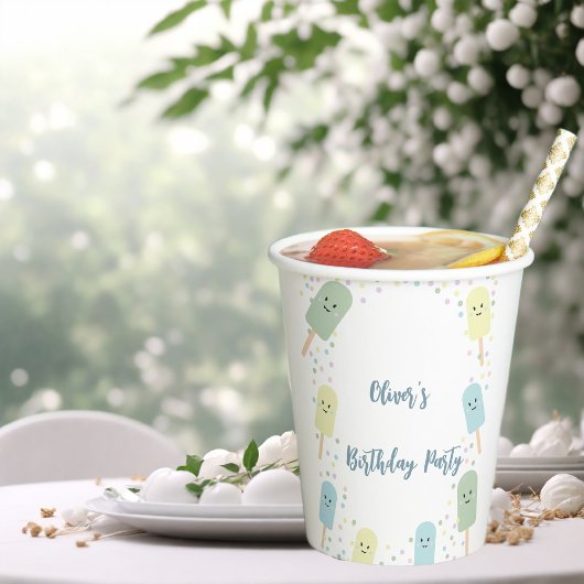 Ice Cream Scoop Confetti Birthday Party Papieren Bekers