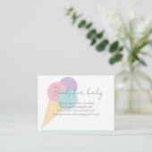 Ice Cream Scoop Confetti Books for Baby shower Informatiekaartje (Staand voorkant)