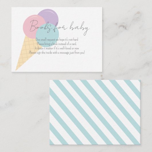Ice Cream Scoop Confetti Books for Baby shower Informatiekaartje (Voorkant / Achterkant)