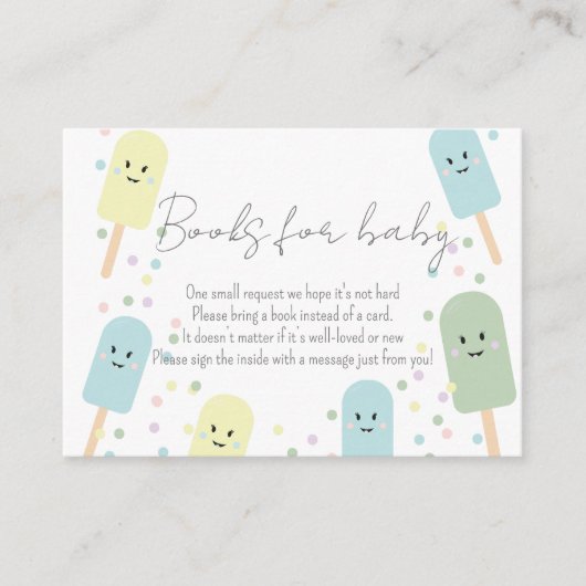Ice Cream Scoop Confetti Books for Baby shower Informatiekaartje (Voorkant)