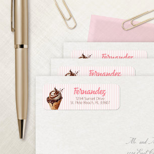 Ice Cream Scoop Girls Verjaardag Etiket