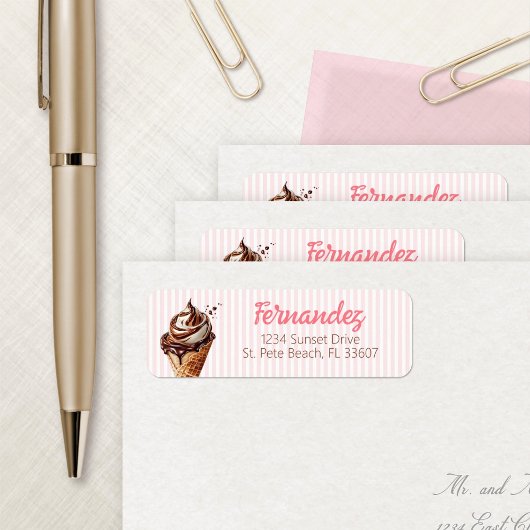 Ice Cream Scoop Girls Verjaardag Etiket