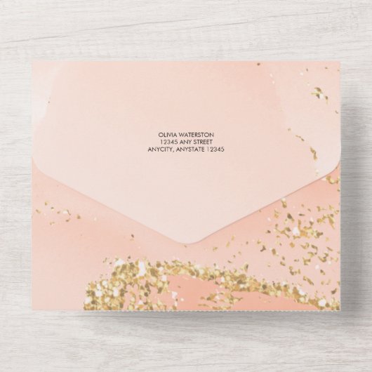 Ice Cream Scoop | Glitter-Vrijgezellenfeest All In One Uitnodiging (Achterkant)