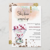 Ice Cream Scoop | Glitter-Vrijgezellenfeest met go Kaart (Voorkant / Achterkant)